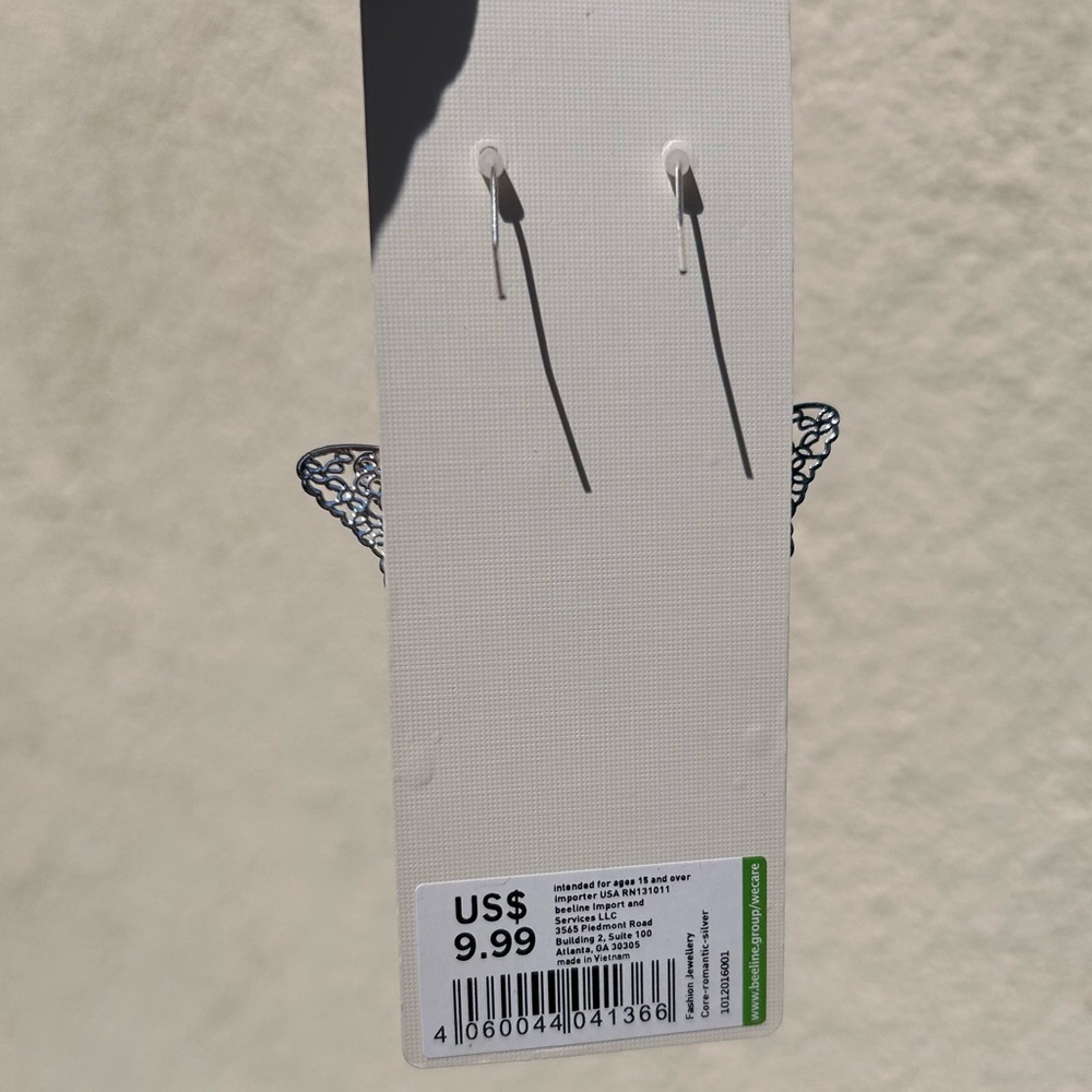 Silver Butterfly Earrings - Picture 3 of 4